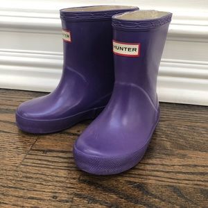 Purple toddler Hunter size 5 rainboots.